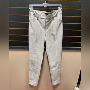 Express Editor Skinny Plaid Pants Mid Rise Gray 8L